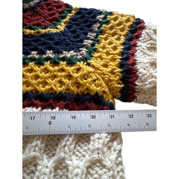 Vtg 80's Puritan Fisherman's Style Sweater Men's L Handmade Chunky Cable Knit - Picture 7 of 7